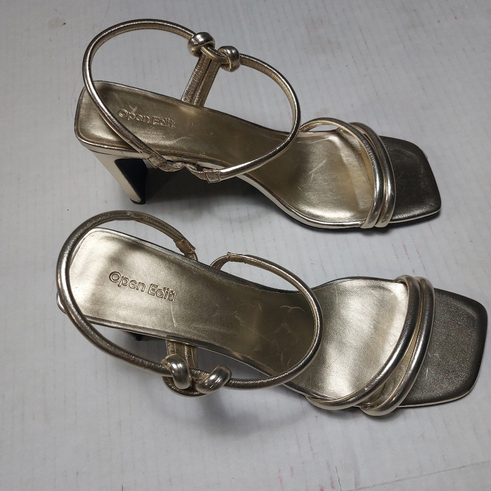 Open Edit Gold Women's Heels